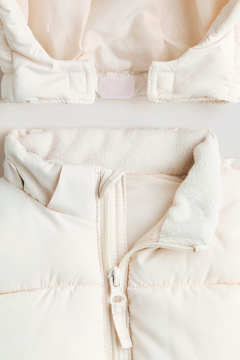 Hooded Puffer Gilet, Alternate, color, Cream