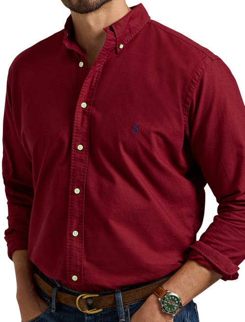 Polo Ralph Lauren Garment-dyed Oxford Shirt In Red Carpet