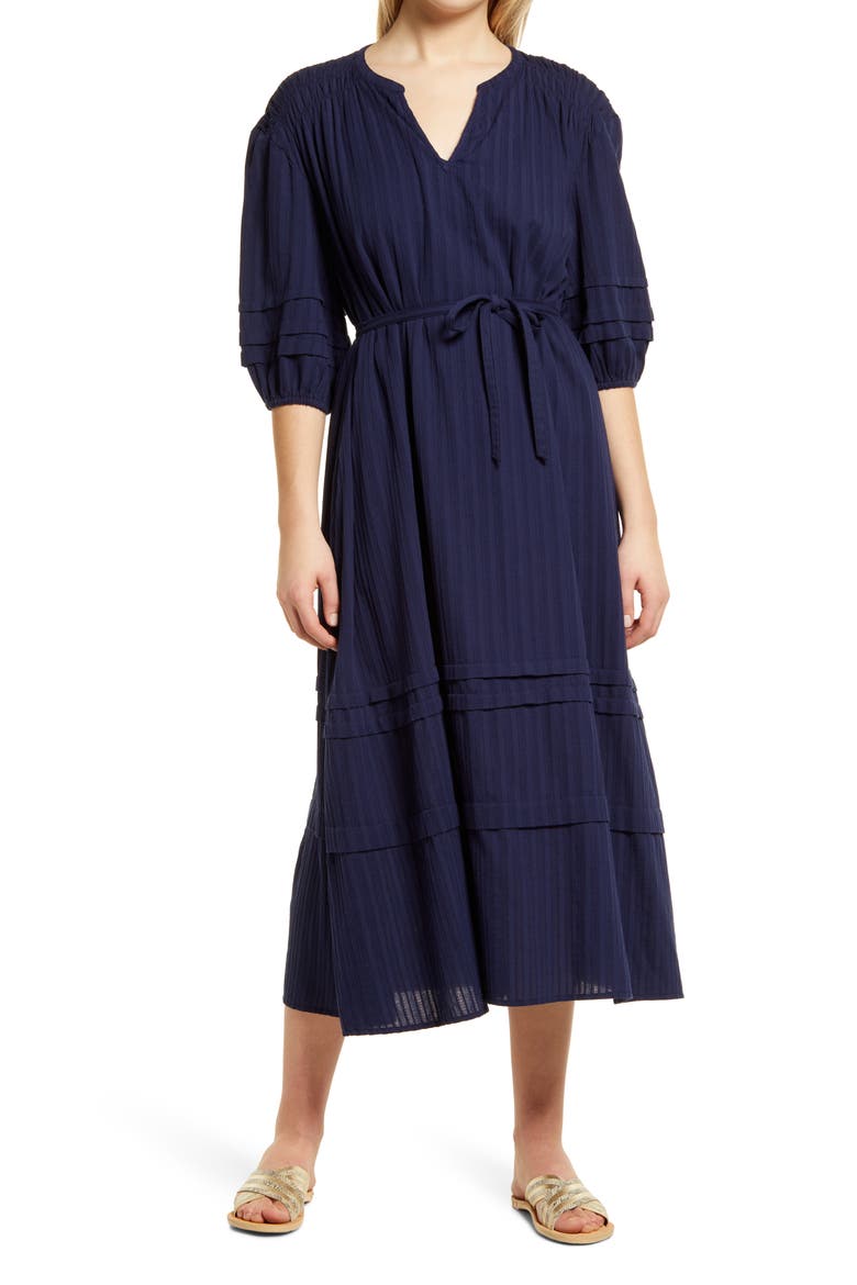 Vacation Cotton Midi Dress, Main, color, NAVY PEACOAT