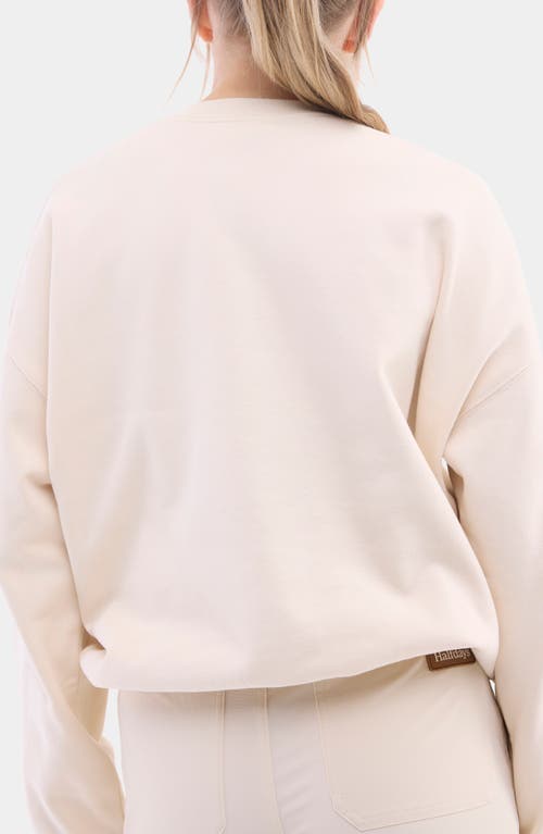 Halfdays Cotton Graphic Sweatshirt In Oatmilk