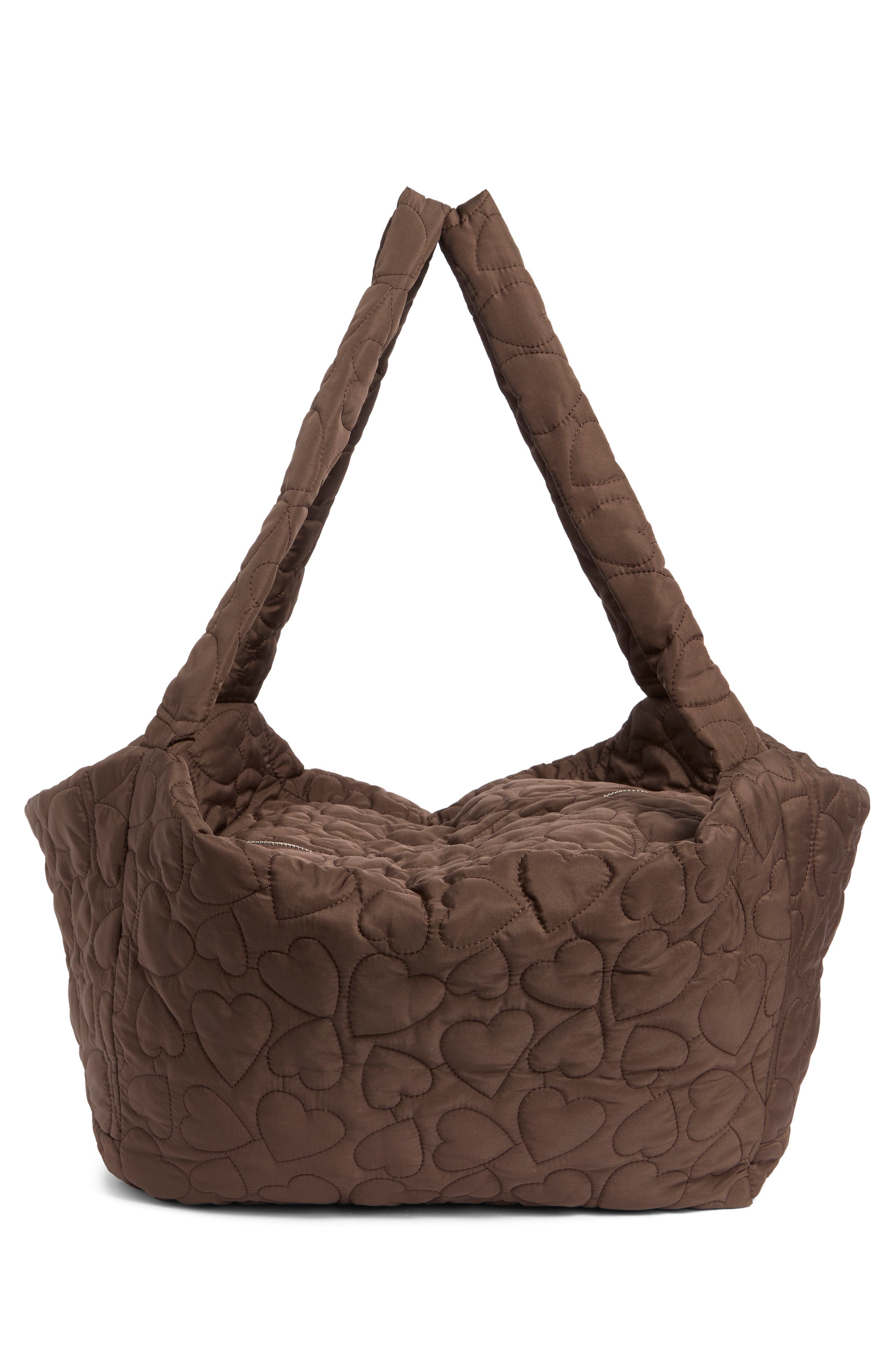 BP. Quilted Heart Tote, Alternate, color, Brown Coffee