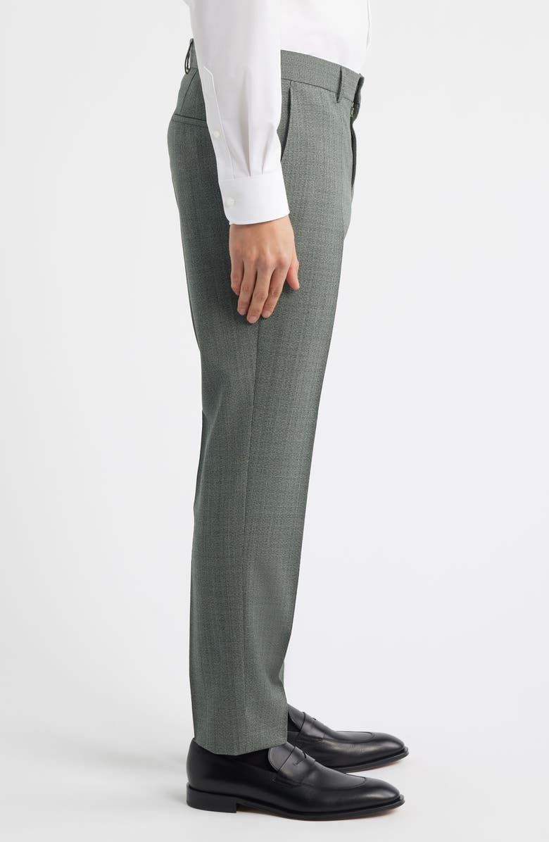 BOSS Genius Slim Fit Virgin Wool Dress Pants, Alternate, color, Open Green
