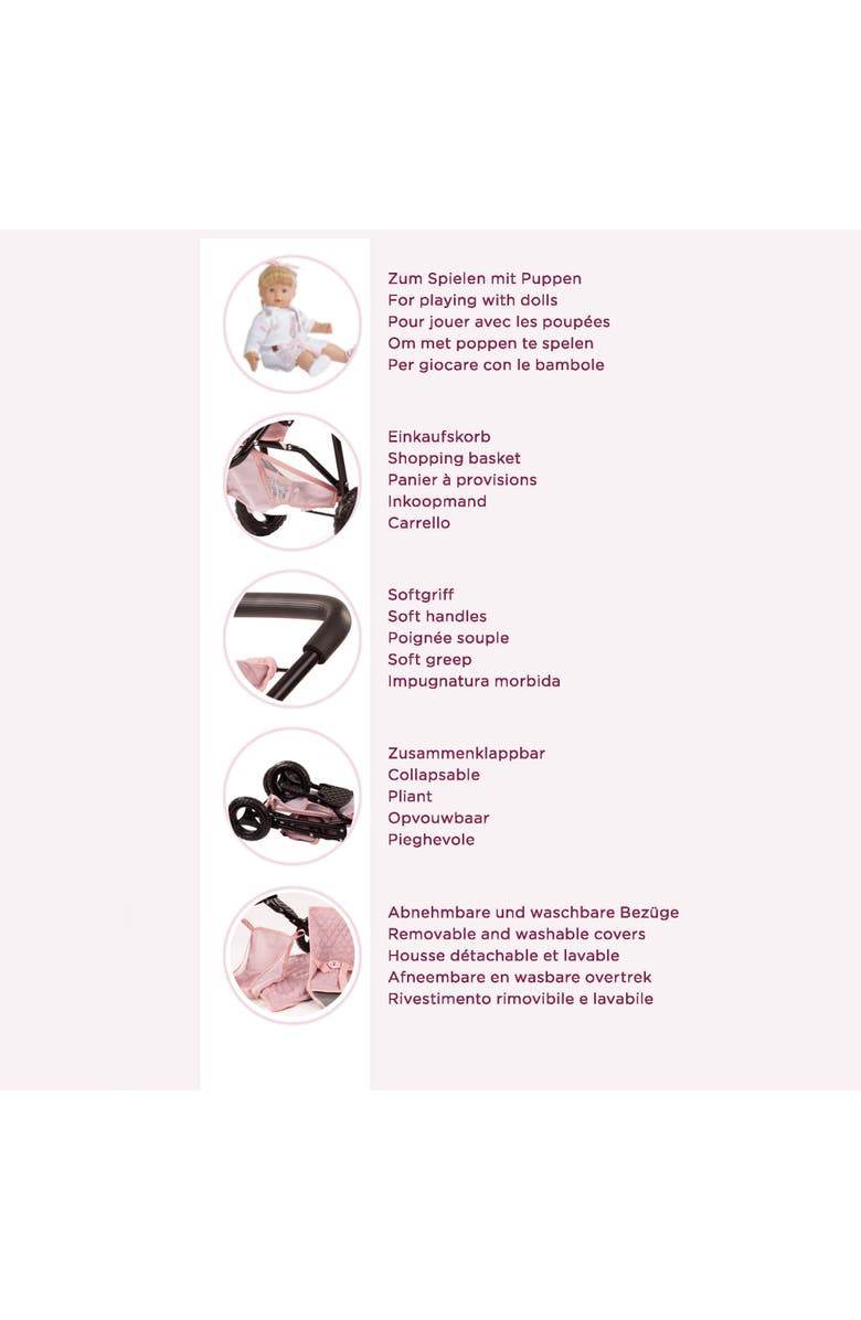Gotz 3 Wheel Doll Buggy, Soft Mood, Foldable Toy Stroller, Dolls Up to 19.5 Inches, Alternate, color,