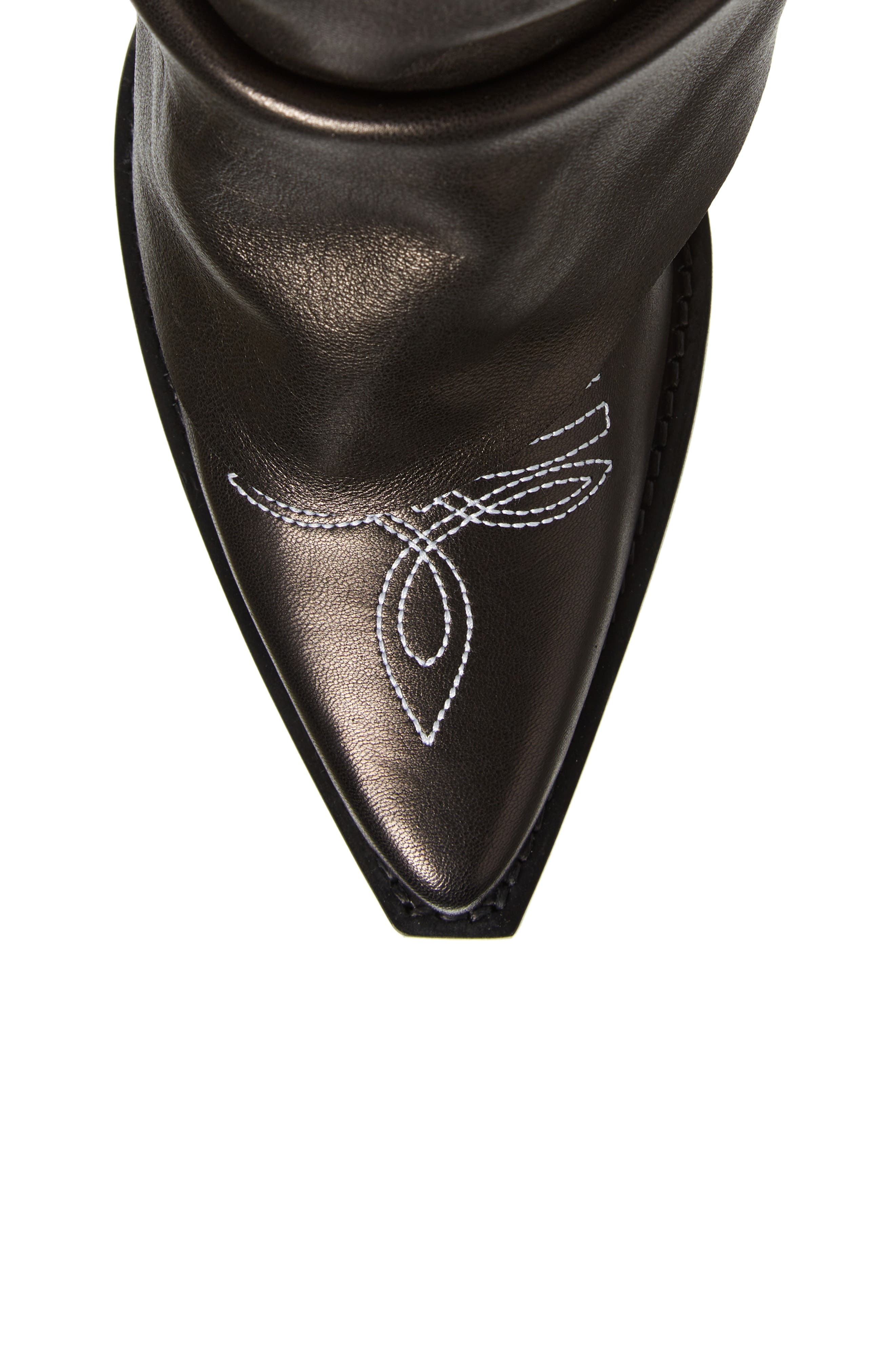 R13 Leather Sleeve Cowboy Boot, Alternate, color, Black Leather