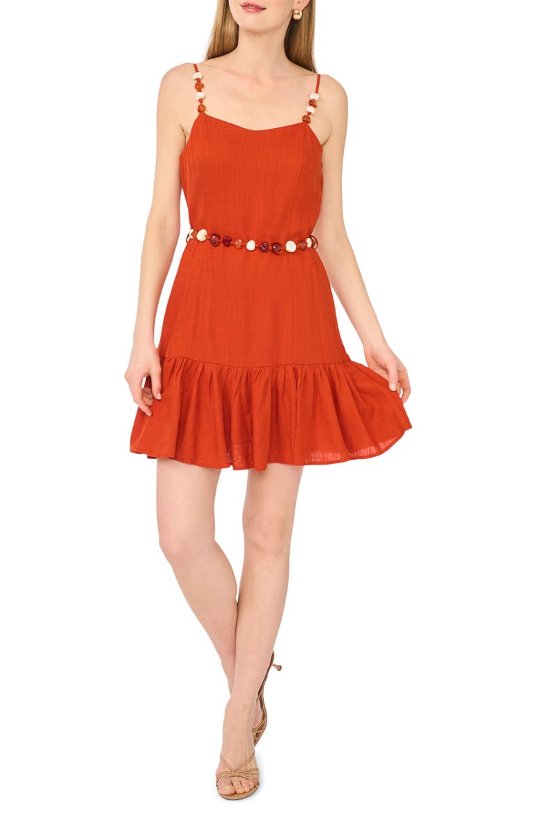 Belted Tiered Dress, Main, color, ROOIBOS TEA