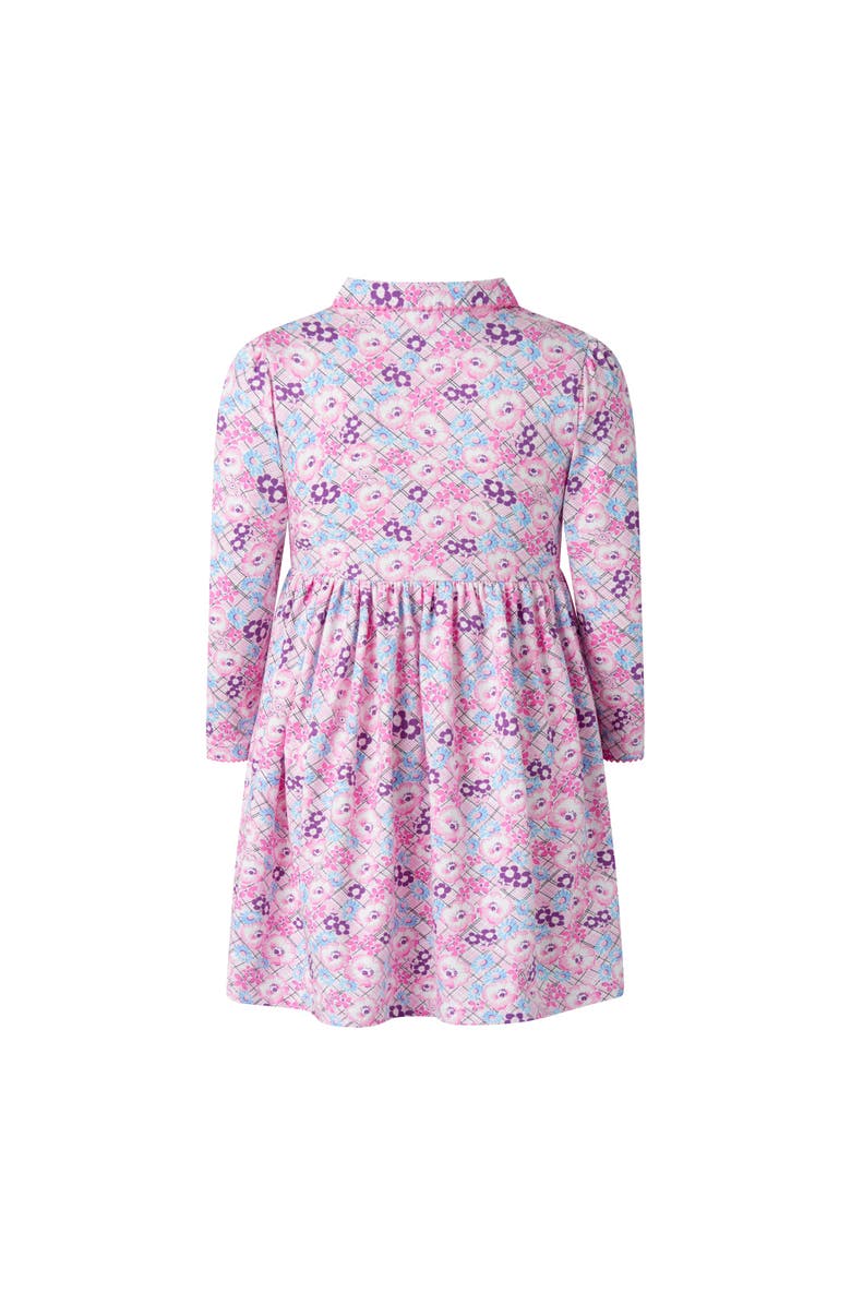 Rachel Riley Floral Check Jersey Dress, Alternate, color, Pink