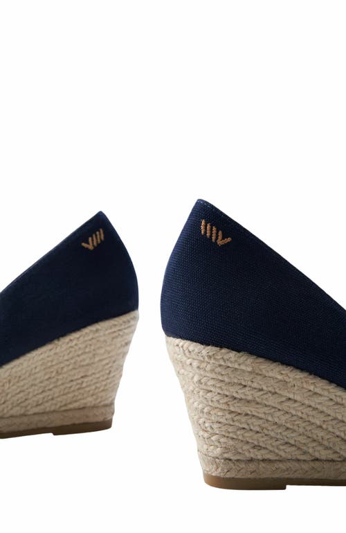 Viscata Roses Canvas U Cut Espadrille Wedges In Blue