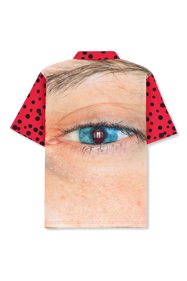 Bug Eye Short Sleeve Button-Up Shirt, Alternate, color, RED