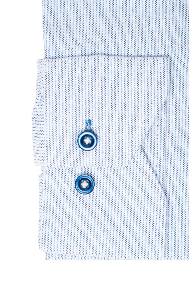 Textured Vertical Stripe Trim Fit Shirt, Alternate, color, NAVY/ WHITE
