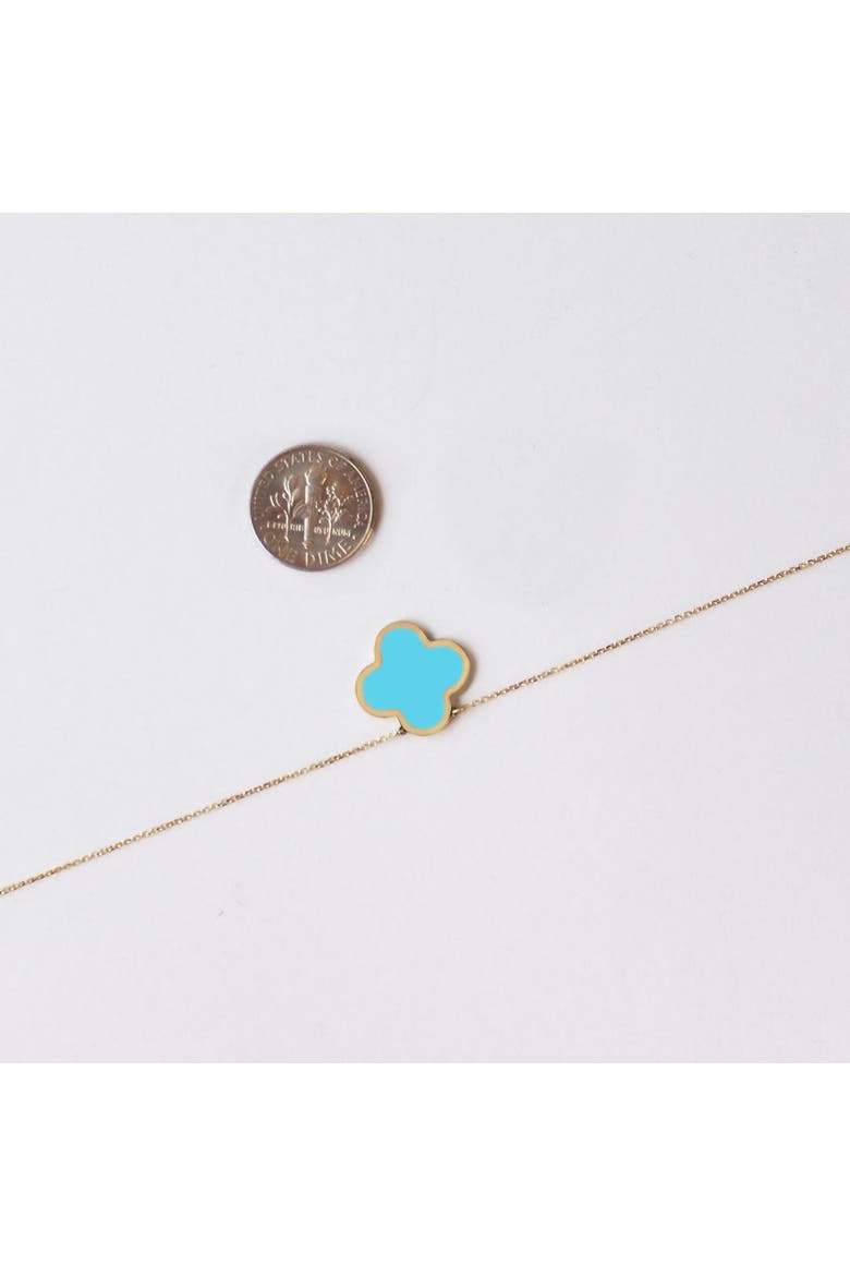 Extra Large Turquoise Single Clover Necklace, Alternate, color, Turquoise