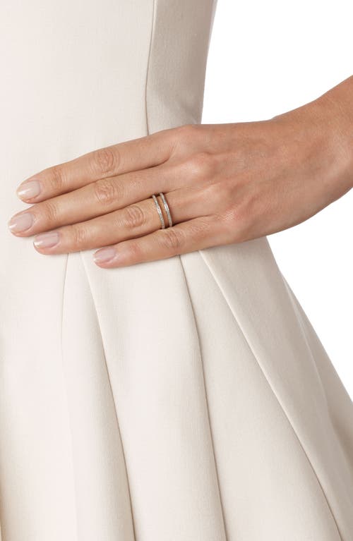Monica Vinader Skinny Double Band Diamond Ring In Silver