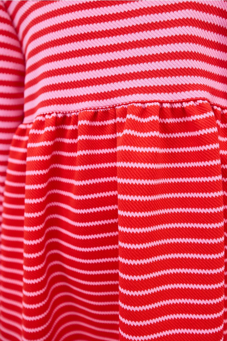 Kids' Pique Stripe Cora Dress, Alternate, color, Red & Pink Pique Stripe