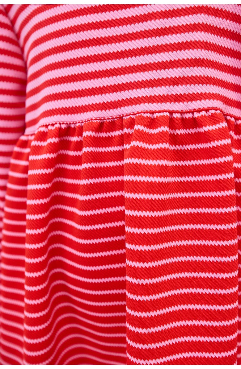 BISBY Kids' Pique Stripe Cora Dress, Alternate, color, Red & Pink Pique Stripe
