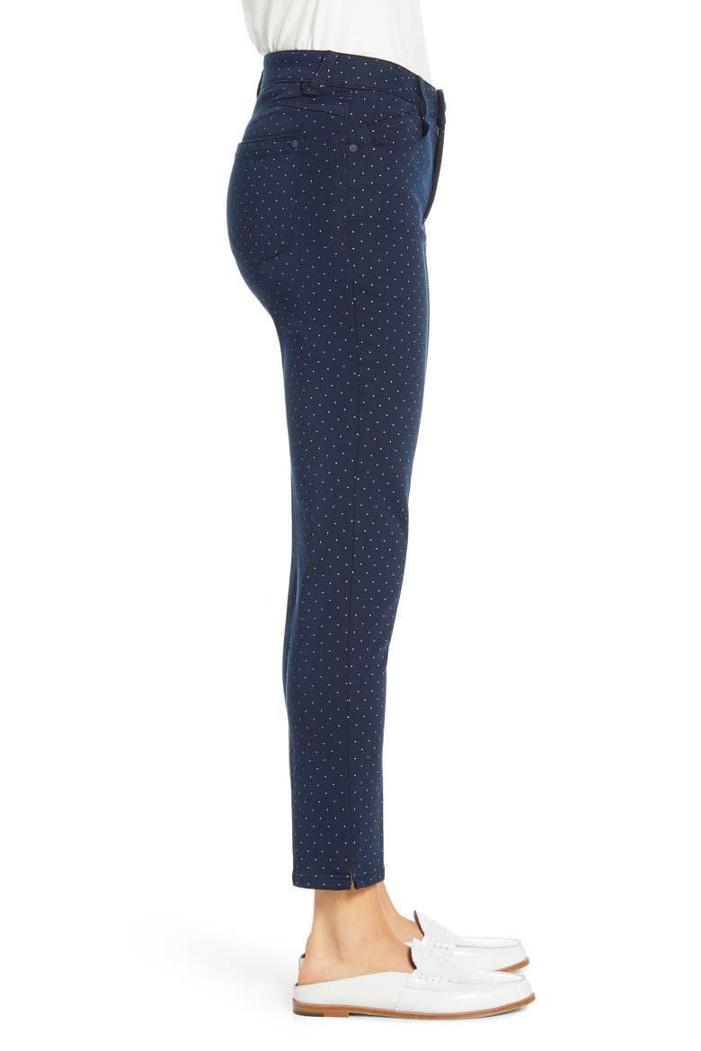 'Ab'Solution Dot Print Cotton Blend Ankle Pants (Nordstrom Exclusive), Alternate, color, NV NAVY