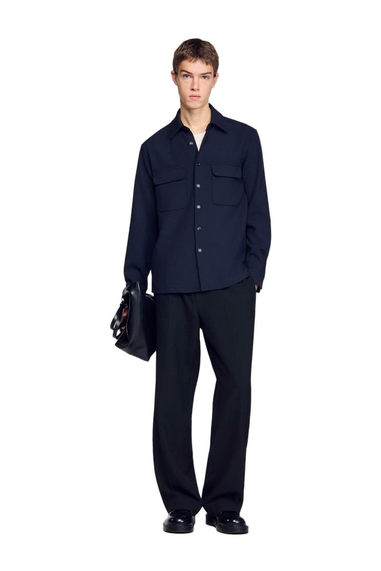 Patch pocket shirt, Alternate, color, Navy blue