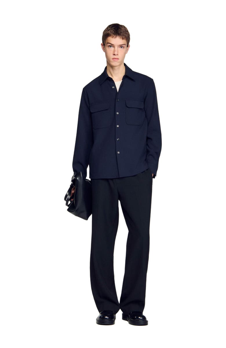 SANDRO Patch pocket shirt, Alternate, color, Navy Blue