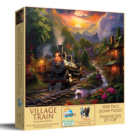 Village Train 1000 piece Jigsaw Puzzle for Adults