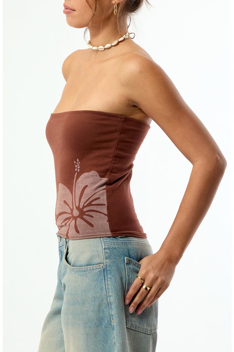 Hibiscus Tube Top, Alternate, color, BROWN