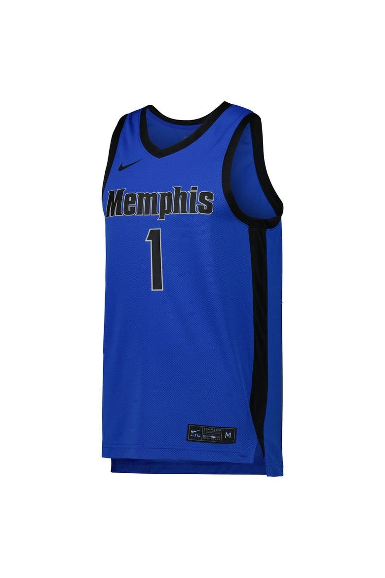 Men's Nike #1 Blue Memphis Tigers Replica Basketball Jersey, Alternate, color, Blue
