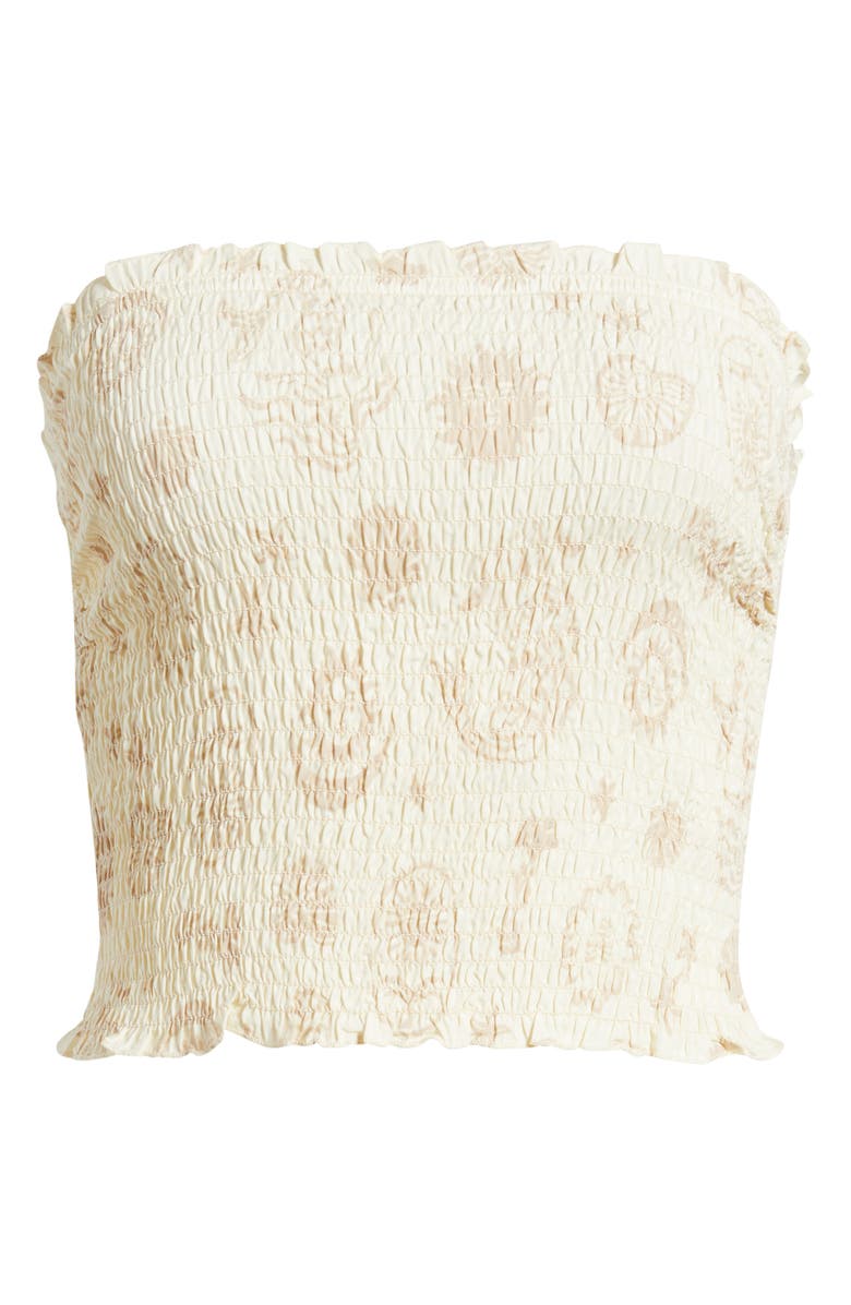 Rip Curl Catalina Island Smocked Tube Top, Alternate, color, Natural