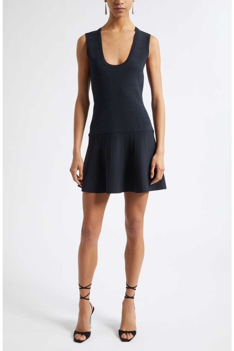 Anika Fit & Flare Minidress, Main, color, BLACK