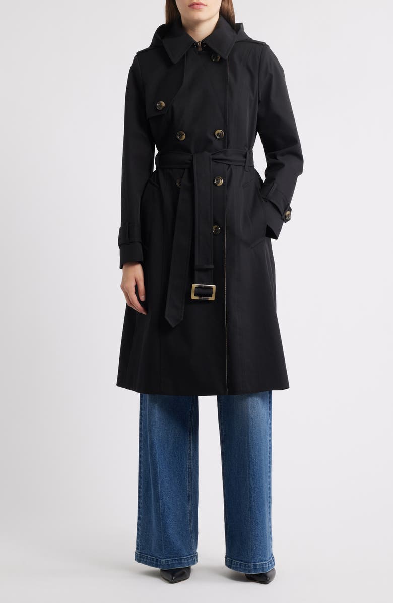 Water Resistant Belted Trench Coat with Removable Liner