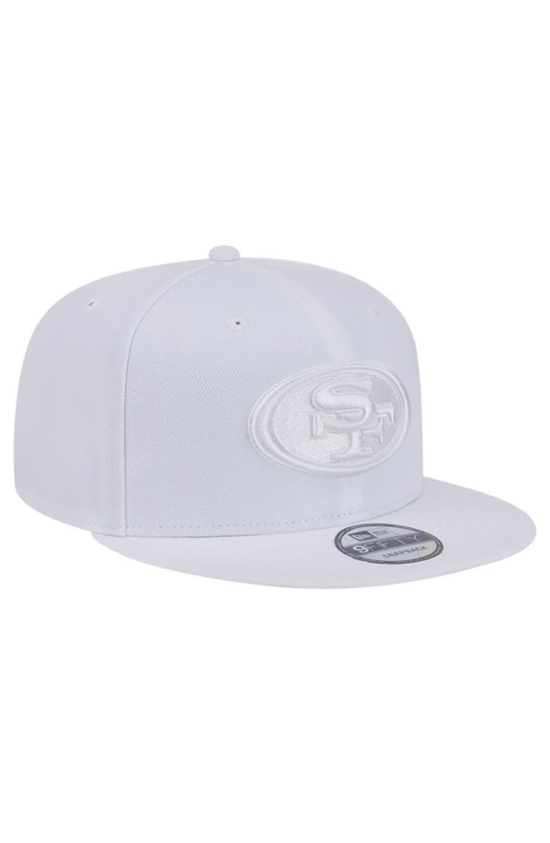 New Era Men's New Era San Francisco 49ers Main White on White 9FIFTY Snapback Hat, Alternate, color, White
