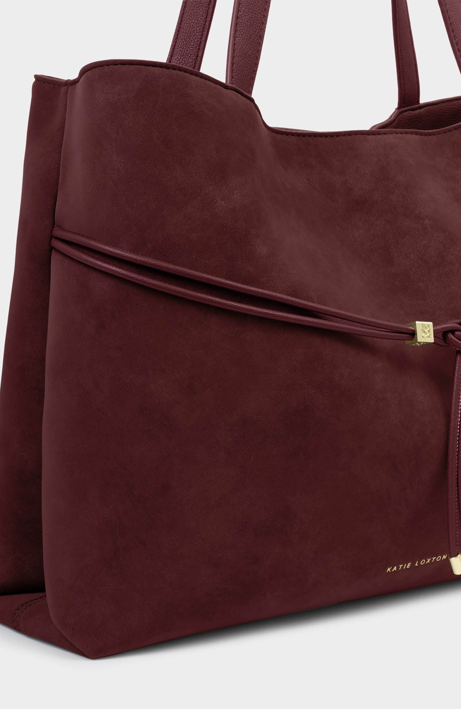 Lori Tote Bag, Alternate, color, Cherry Suedette