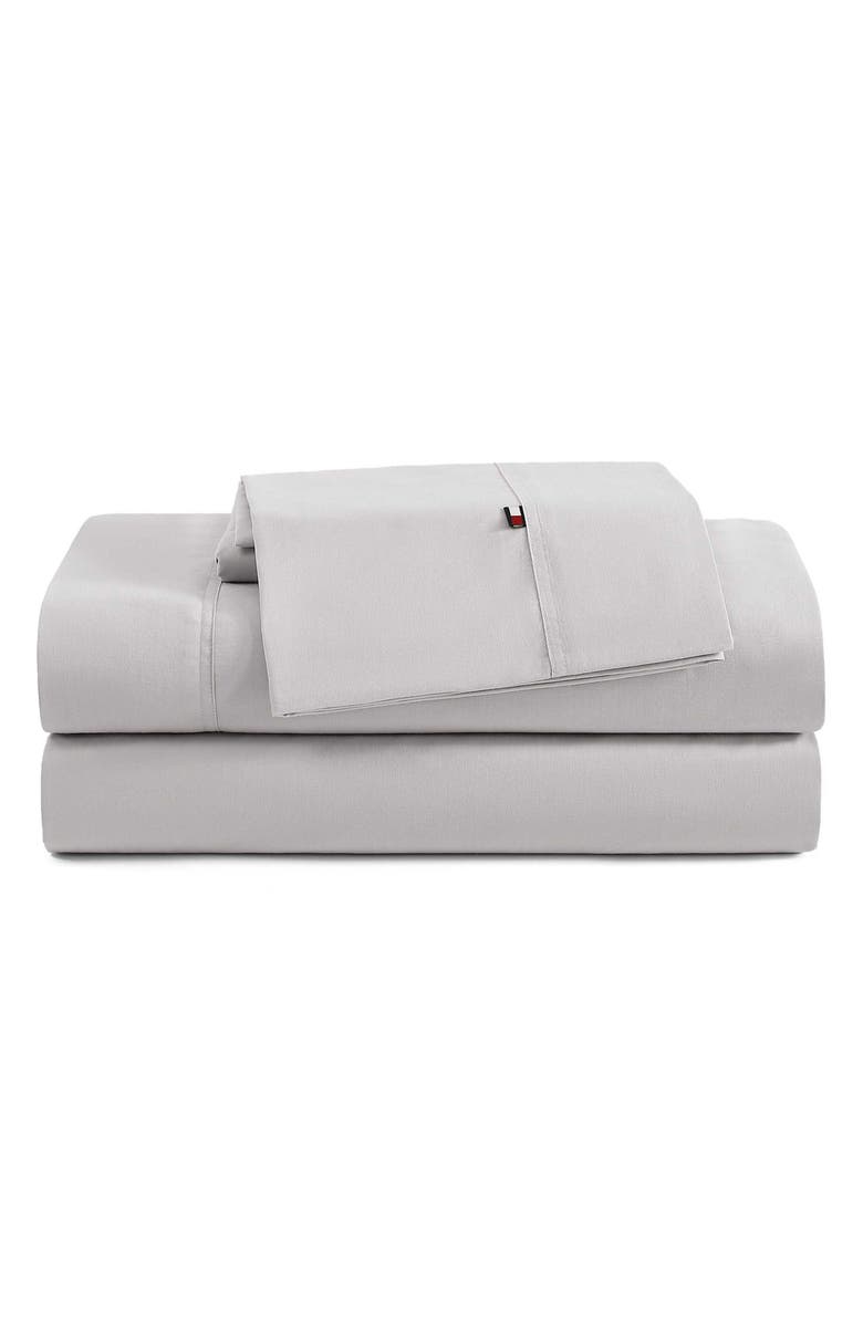 Tommy Hilfiger Cotton Percal Sheet Set, Main, color, Grey