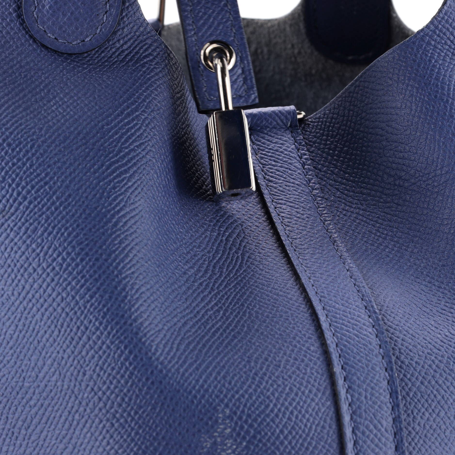 Pre-Owned Hermes Picotin Lock Bag Tressage Epsom PM, Alternate, color, Bleu Brighton