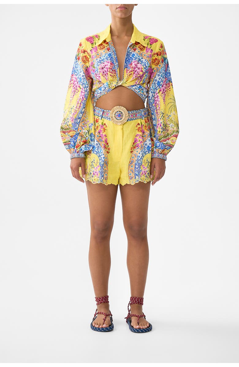 Camilla Cropped Wrap Shirt, Main, color, Sultanahmet Summer