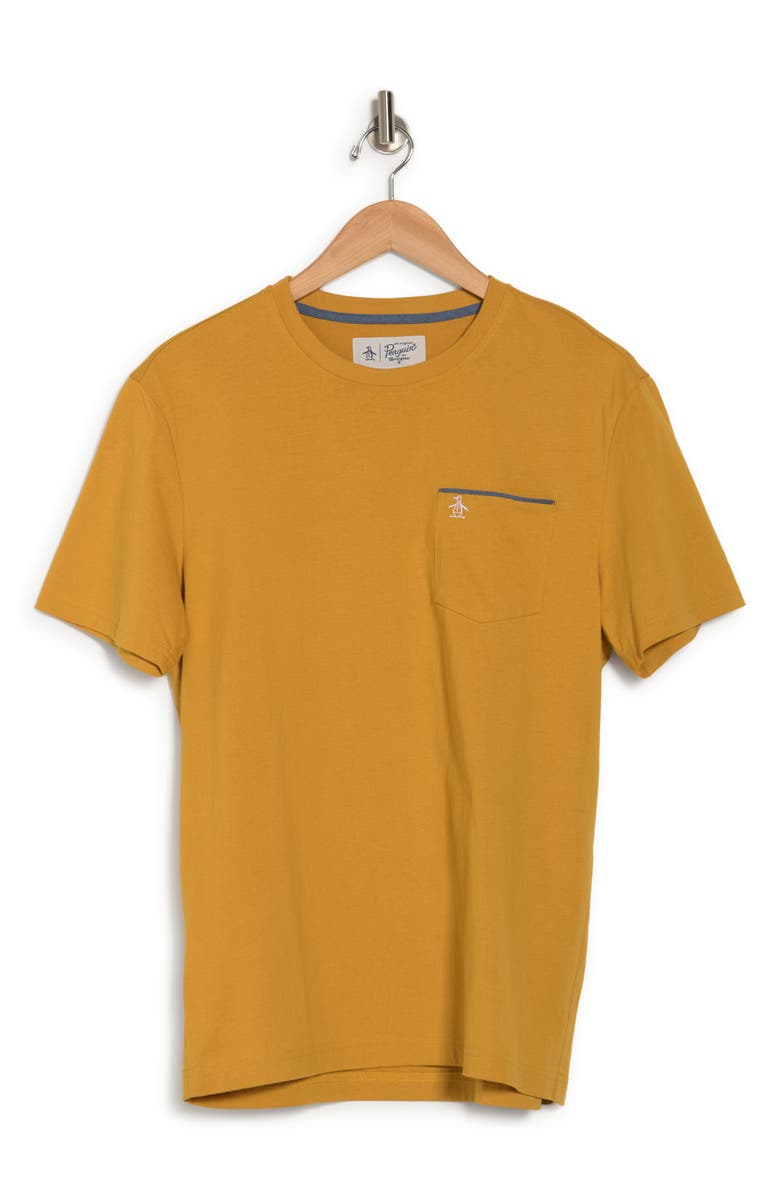 Original Penguin Crewneck Pocket T-Shirt, Alternate, color, Harvest Gold
