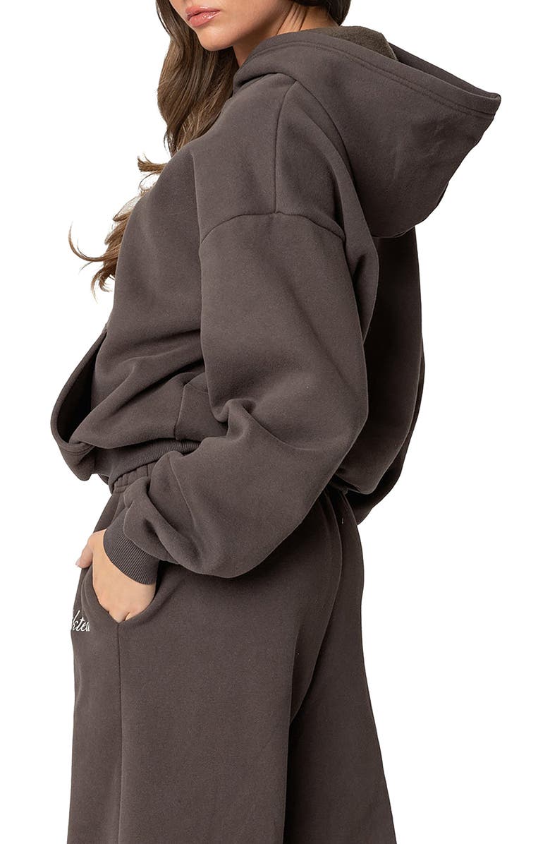 EDIKTED We're Edikted Logo Hoodie, Alternate, color, Dark-Gray