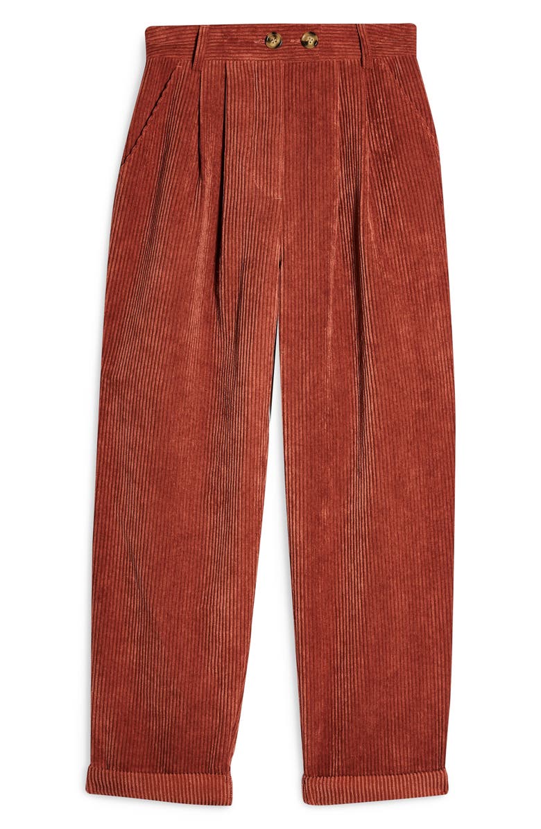 Topshop Straight Leg Cord Trousers, Alternate, color, 