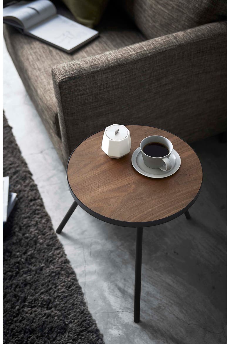 Round Accent Table, Alternate, color, BLACK
