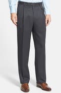 Berle Pleated Classic Fit Wool Gabardine Dress Pants
