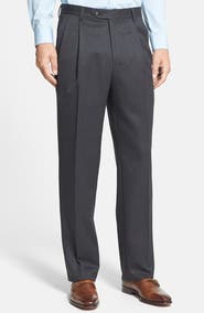 Berle Pleated Classic Fit Wool Gabardine Dress Pants