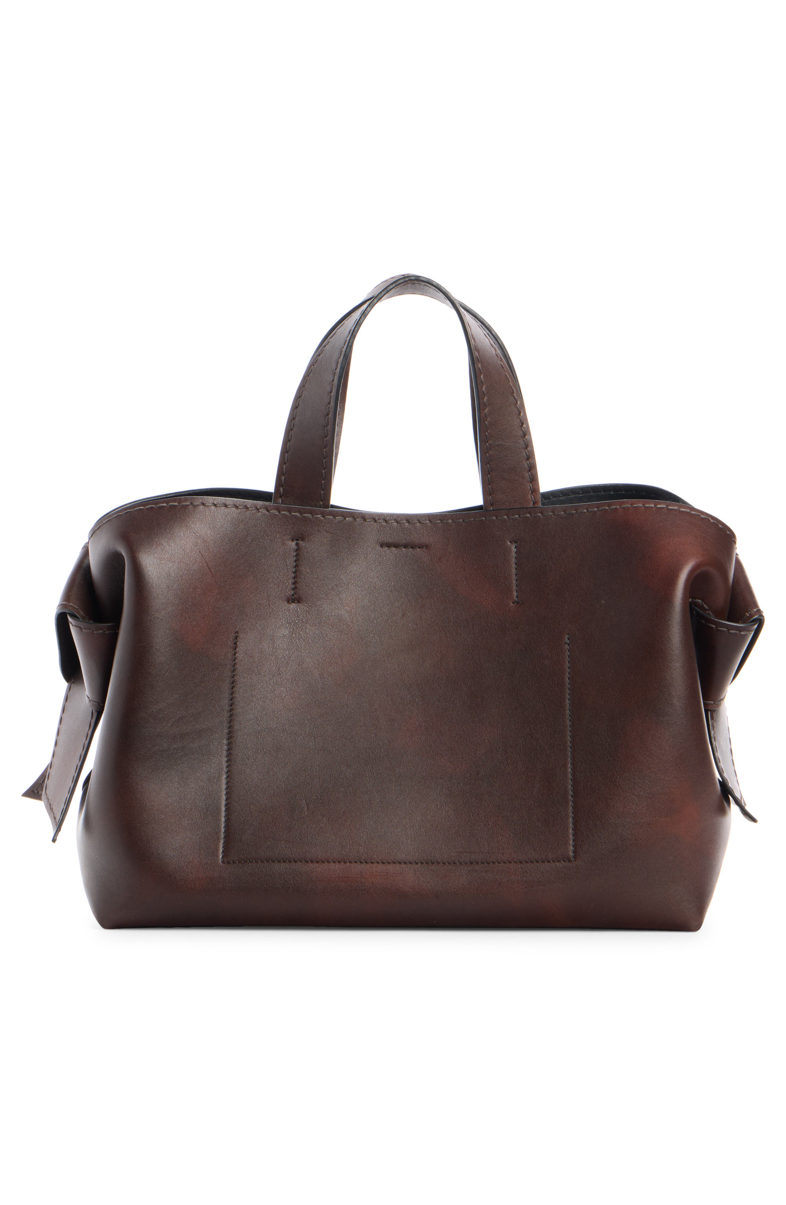 Acne Studios Musubi Leather Tote, Alternate, color, Dark Brown
