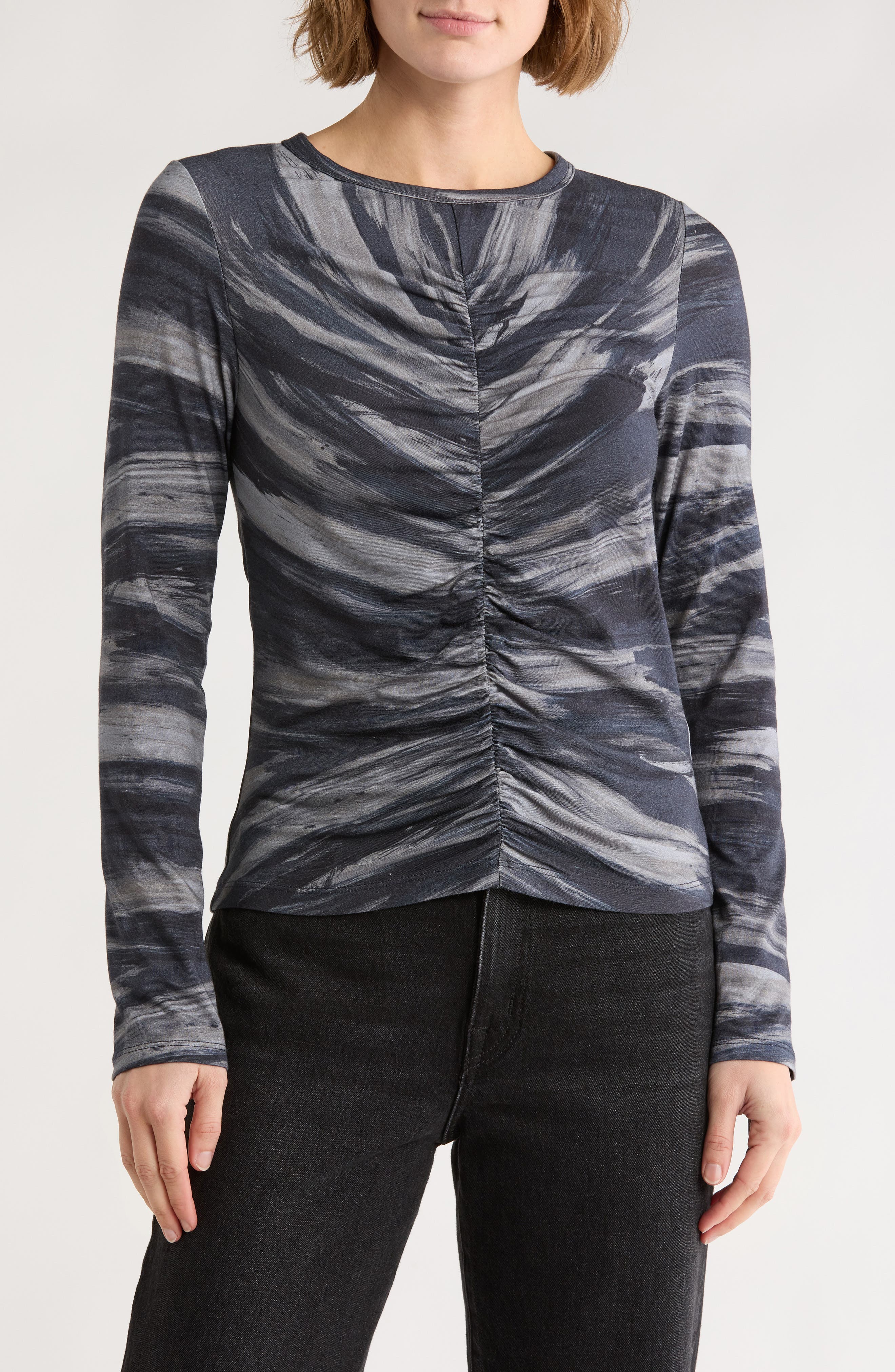 rag & bone Lucy Shirred Long Sleeve Top