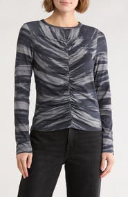 rag & bone Lucy Shirred Long Sleeve Top