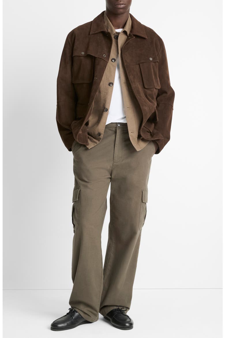 Suede Hunter Jacket, Alternate, color, DARK BROWN