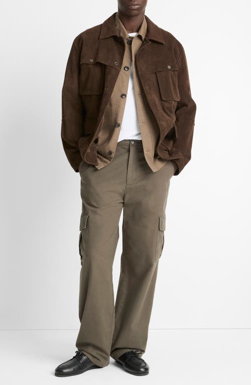 Vince Collared Flap Pockets Long Sleeves Jacket In Dark Brown