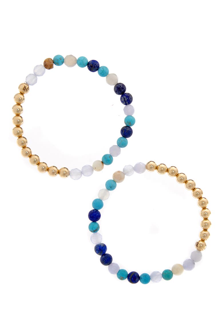 N16 Protection & Inner Strength Set of 2 Healer's Bracelets, Main, color, YELLOW GOLD