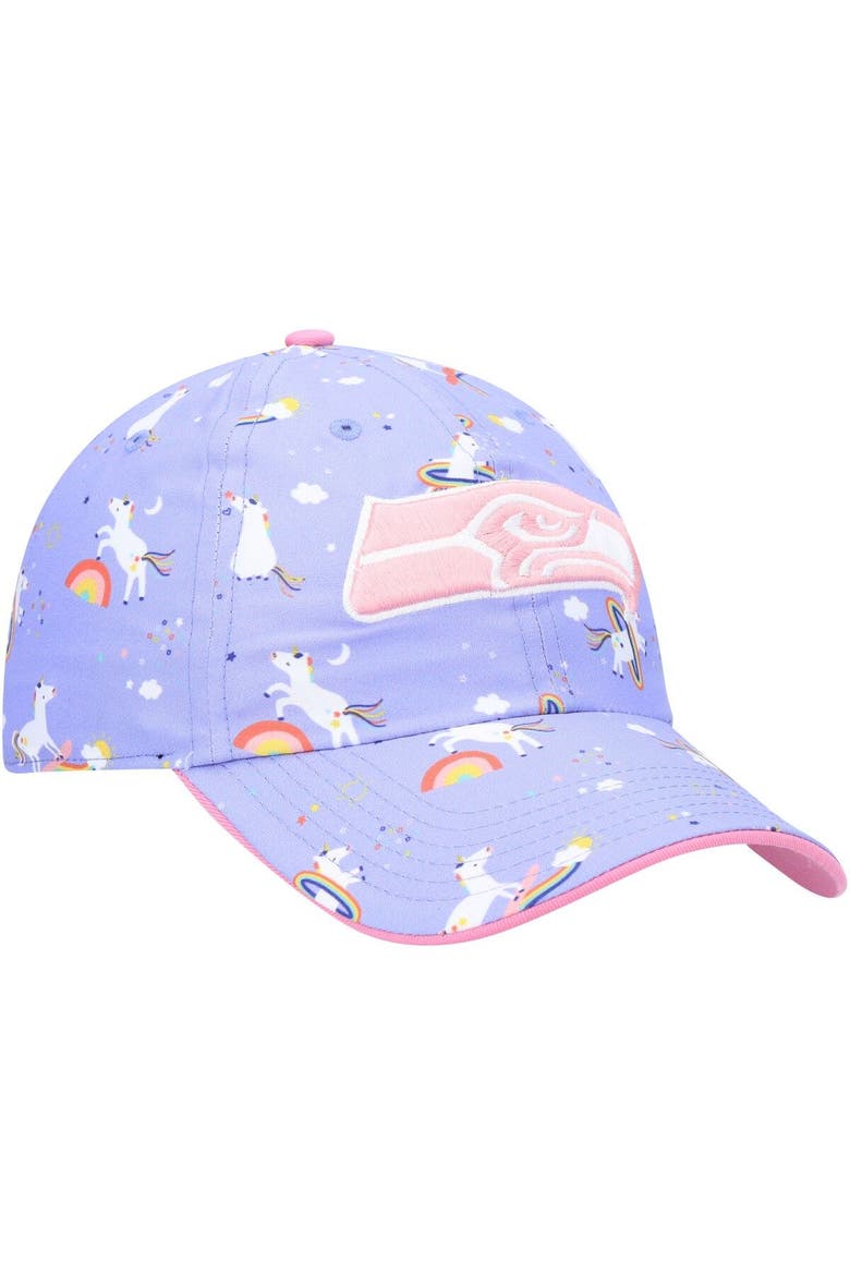 Girls Preschool '47 Purple Seattle Seahawks Unicorn Clean Up Adjustable Hat, Alternate, color, Purple