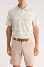 Tommy Bahama Costa Wave Palm Azul Seersucker Stripe IslandZone® Polo