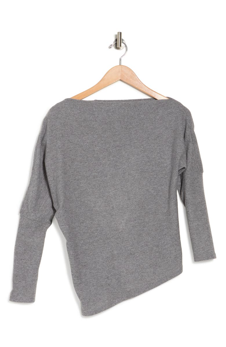 ASTR the Label Off the Shoulder Long Sleeve Sweater, Alternate, color, Hthr Grey
