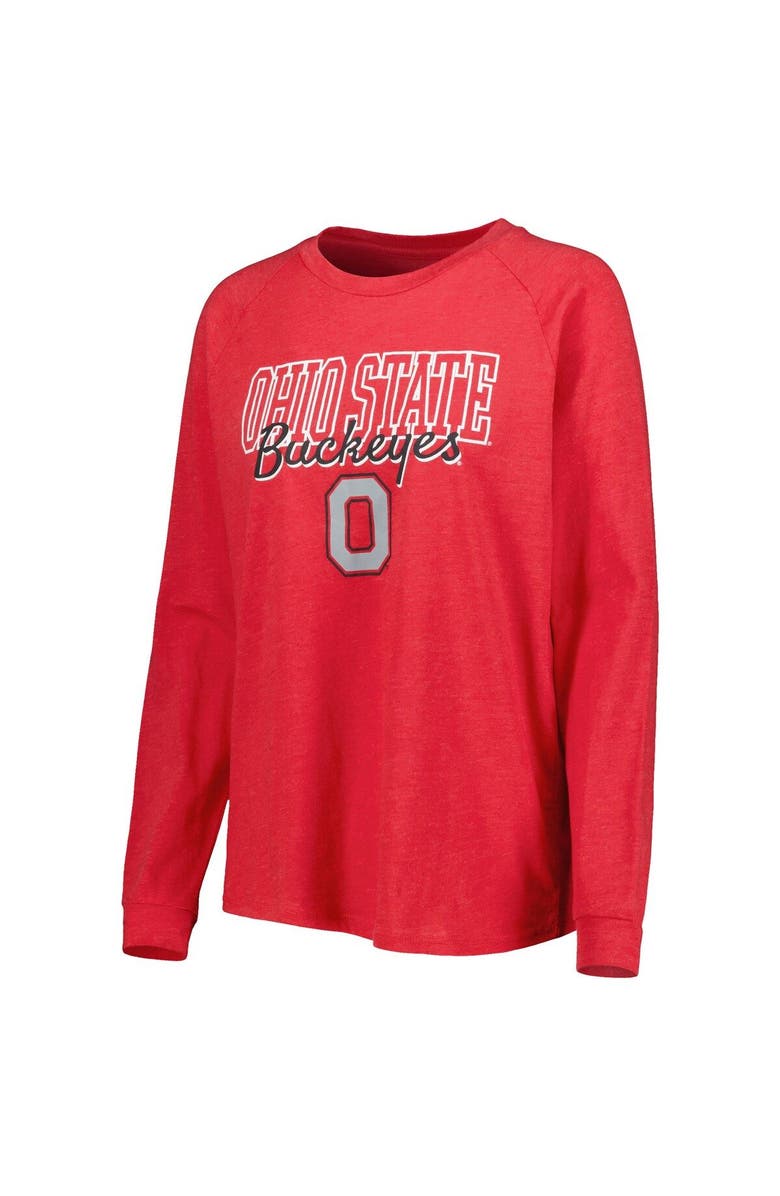 CONCEPTS SPORT Women's Concepts Sport Scarlet/Gray Ohio State Buckeyes Raglan Long Sleeve T-Shirt & Shorts Sleep Set, Alternate, color, 