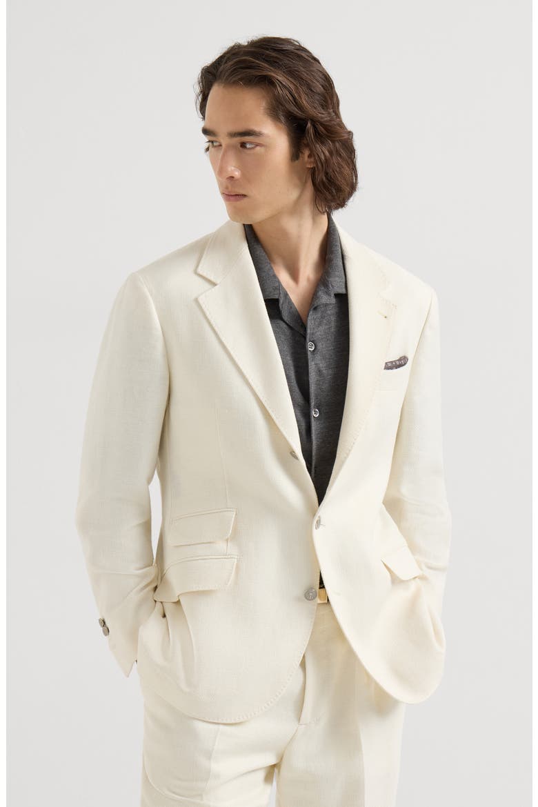 Hopsack deconstructed blazer, Main, color, Off-White