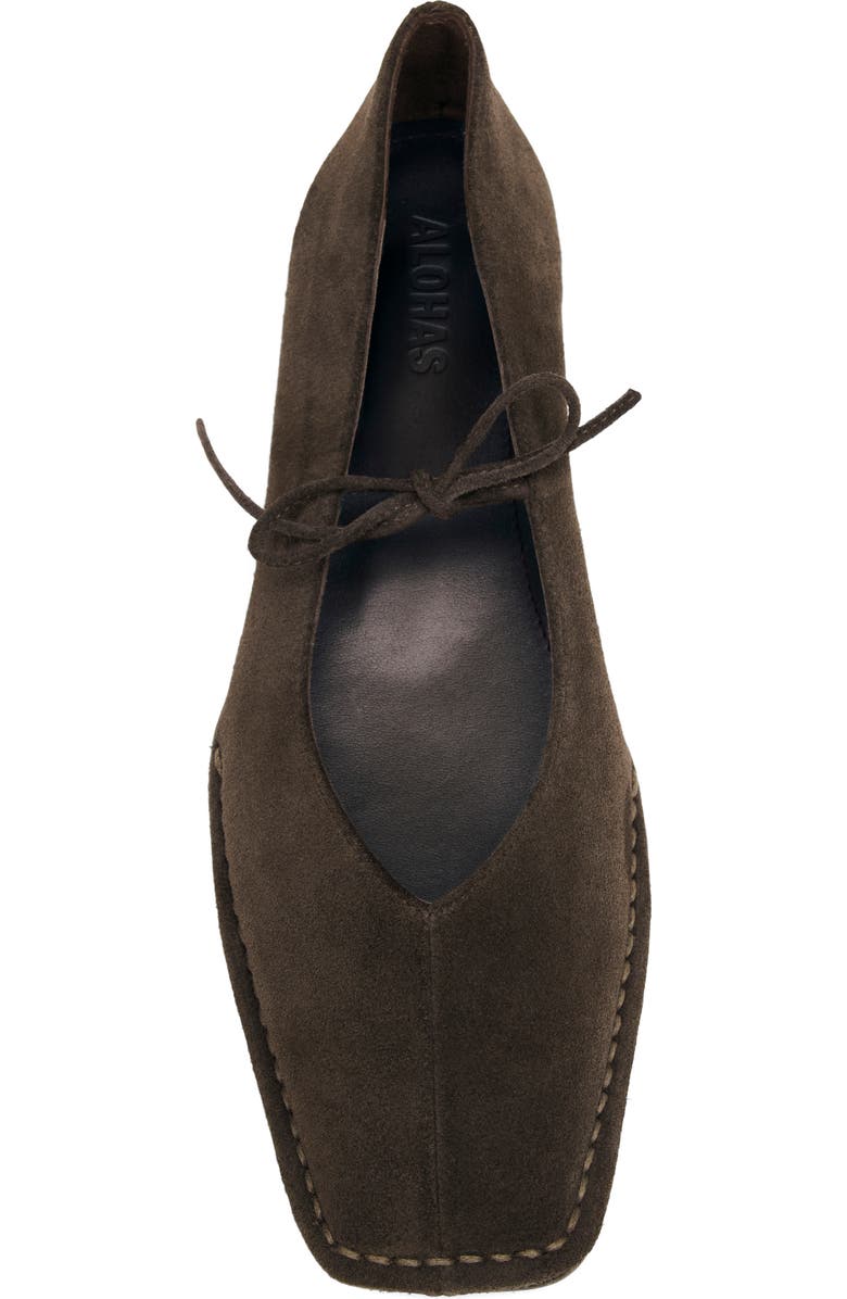 ALOHAS Sway Square Toe Ballet Flat, Alternate, color, Coffee Brown