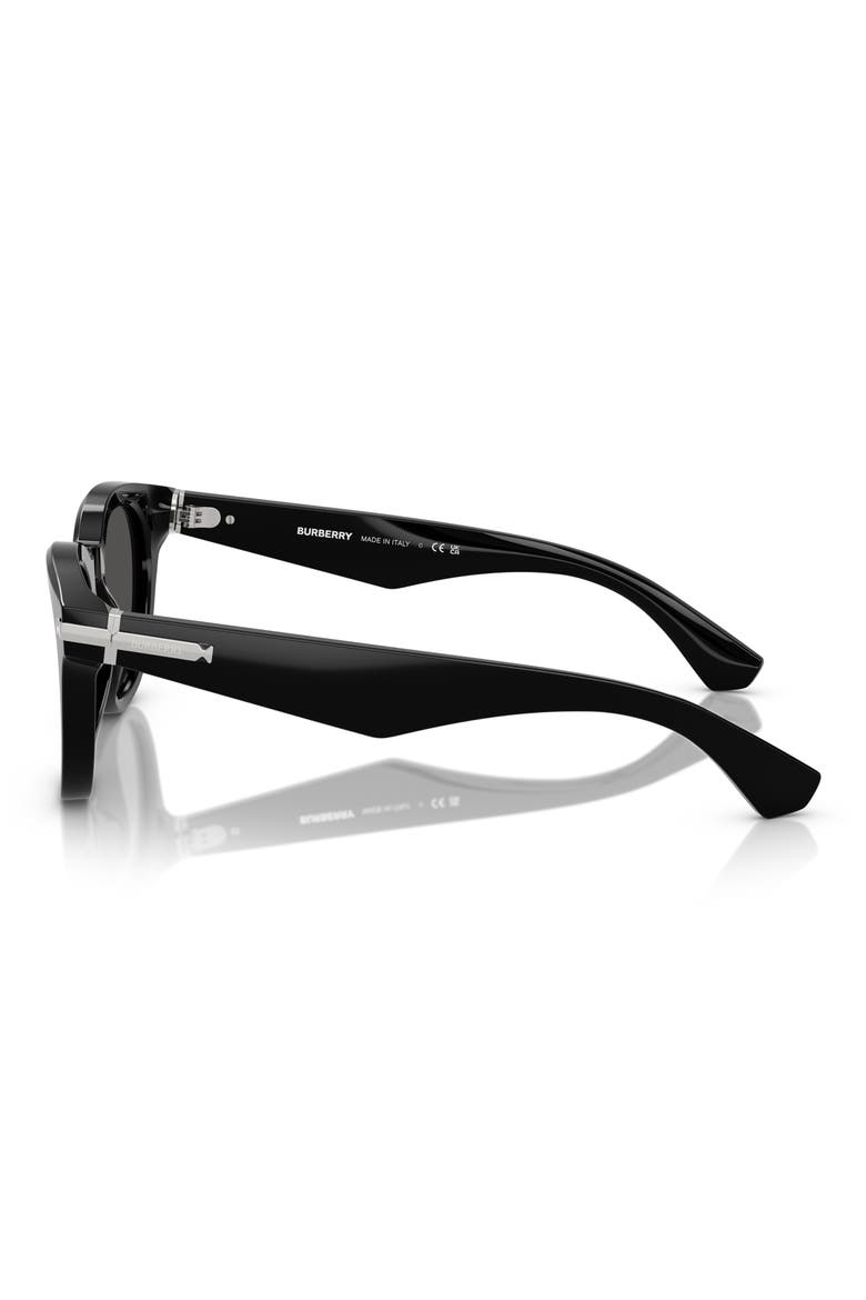 51mm Round Sunglasses, Alternate, color, BLACK